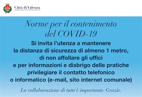 EMERGENZA CORONAVIRUS - AVVISO ALL'UTENZA